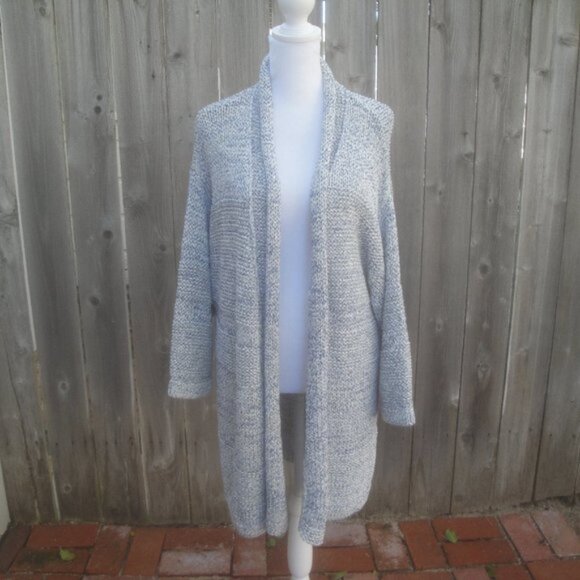 Banana Republic Womens Cardigan Size Large Blue Open Preppy Classic Sweater - Picture 1 of 9